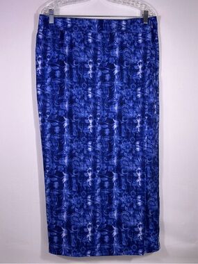 Ripskirt Blue Floral Paisley Long Maxi Wrap Skirt Size Large